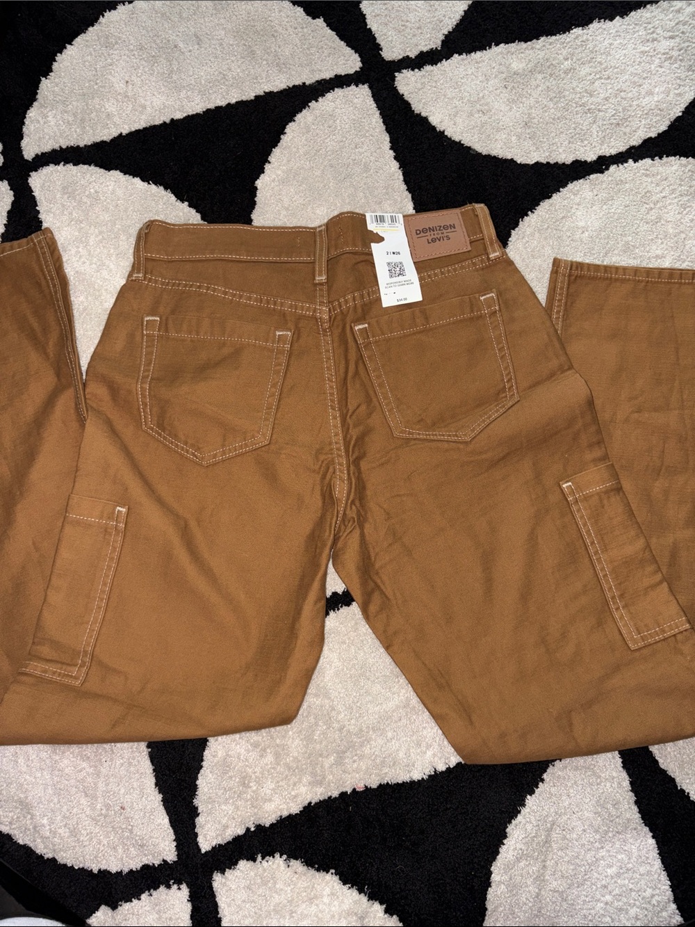 Denizen from Levi's Men's Brown Cargo Work Pants 21W 26L